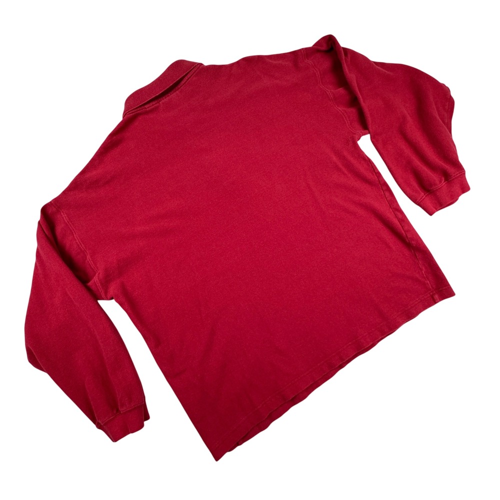 Vintage Bugle Boy Company Mens Red Long Sleeve Polo Shirt Embroidered Logo Y2K L - Picture 2 of 9